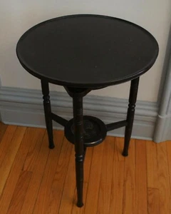 RARE AESTHETIC MOVEMENT EBONIZED LAZY SUSAN TEA TABLE VICTORIAN, E W GODWIN ERA - Picture 1 of 12