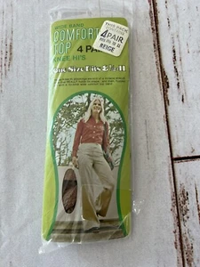 Vintage Wideband Comfort Top Knee Hi’s Beige Fits 8 1/2 -11 Nylon Stockings - Picture 1 of 8