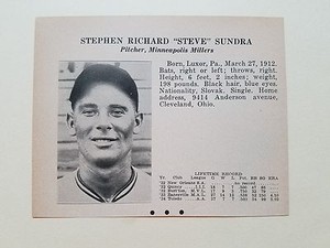Steve Sundra Minneapolis Millers & Ernie Sulik KC Blues  1935 Scrapbook Card