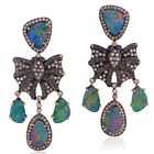 13.95ct Multicolore Opale Vintage Style Boucles D'Oreille Chandelier 925 Argent