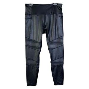 Leggings Moto Athleta Nero Inclinazione Shimmer Taglia L - Foto 1 di 9