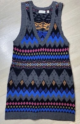 Кимчи синий UO женщин Sz средний кролика волос свитер жилет платье вязаный без рукавов - Изображение 1 из 4