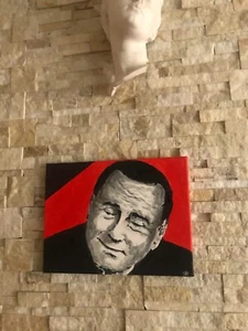 Quadro Dipinto a mano su tela ''SILVIO BERLUSCONI'' firmato e autenticato 40x30 - Foto 1 di 4
