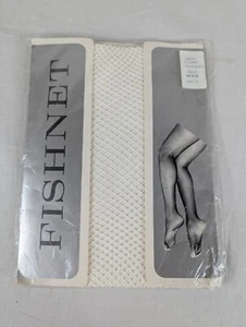 Vintage weiße Netzstrümpfe Tanz Kostüm Halloween Nylon Gr. 8 1/2 - 11 NEU - Bild 1 von 4