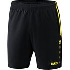 Jako Sports Training Football Soccer Mens Shorts with Zip Pockets Black Yellow