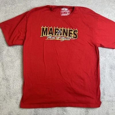 Camiseta de los Marines de los Estados Unidos First To Fight diseño 7,62 para hombre talla XL algodón rojo Foto 1 de 4