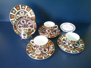 Royal Crown Derby 1128 Old Imari Gold Cup & Saucer & Plate Trio's Set Quantity - Picture 1 of 10