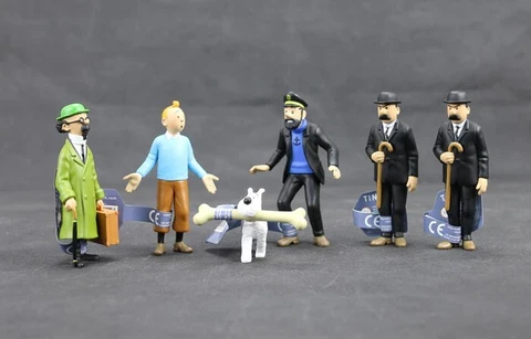 The Adventures of Tintin Figure Models Toys 6pcs Set Lot Cover