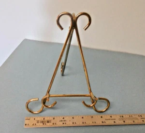 VINTAGE MESSINGPLATTE, BILD, KUNSTWERK STATIV STAFFELEI DISPLAY STÄNDER 10 1/2" HOCH - Bild 1 von 4
