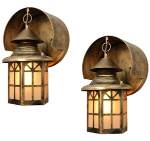 Vintage Style Wall Sconce Lights - Pair - Indoor/Outdoor - Rustic - Antique Look - Picture 1 of 9