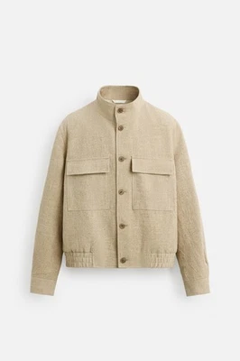 New Zara Linen Cotton Jacket XL 4529/123 Beige coat outerwear overshirt jeans - Image 1 of 4