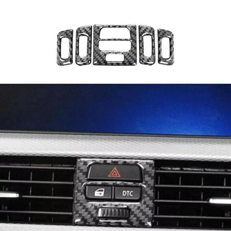 Cubierta de ventilación de salida de aire 2008-2013 para consola central BMW M3 E90 fibra de carbono real Foto 1 de 4