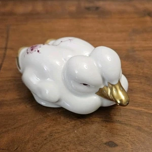Royal Copenhagen RARE Burgundy Gold Purple Fluted and Gilt Ducklings Figurine - Picture 1 of 8