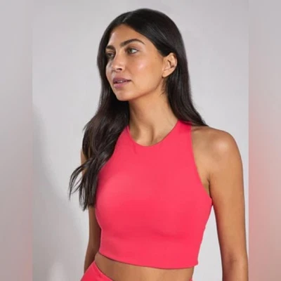 $64 NWT Girlfriend Collective Dylan Bra Geranium Racerback Athletic Crop Top - Image 1 of 4