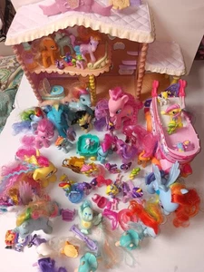 My Little Pony Lot Of 50 Plus Star Songs Bus And Pinky Pie Playhouse - Picture 1 of 10