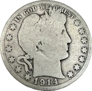 1914 50C Barber Half Dollar Key Date! Rare Low Mintage - Picture 1 of 2