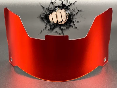 Visera roja cromada tamaño completo (solo pantalla) compatible con réplica/velocidad/flexión Foto 1 de 4