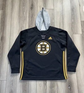 Adidas BOSTON BRUINS NHL Negro/Gris Sudadera con Capucha Pullover Rayas Trifolio Para Mujer L - Imagen 1 de 10