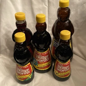 5 Vintage Mrs. Butterworth’s Syrup Bottles– 36 fl. oz. 3 Other Sizes Full - Picture 1 of 5