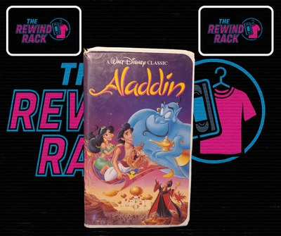 Disney Aladdin VHS 1993 Black Diamond Classics #1662 Rare Vintage Tested - Image 1 of 4