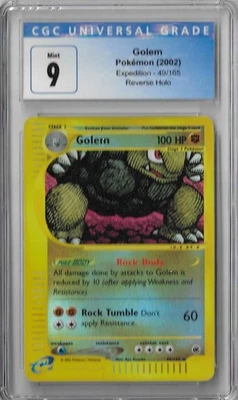 CGC 9 Mint Golem 49/165 Reverse Holo Expedition Pokemon Card  - Image 1 of 2