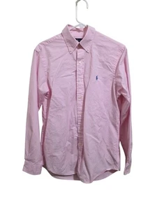 Camisa Ralph Lauren Rosa Guinga Para Hombre Abotonada Calce Clásico Talla Med - Imagen 1 de 5