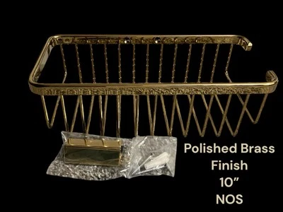 Deltana WBR1054CR003 10" Solid Brass Shower Bathroom Basket NOS Polished Brass - Image 1 of 4