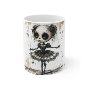 Gothic Art Tasse, gruseliges Geschenk, Kaffeetasse, gruselige Deko, Halloween Geschirr - Bild 1 von 5