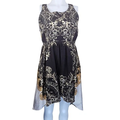 Free People Brown Tan Floral Leaf Lace High Low Women's Dress S - Image 1 of 4