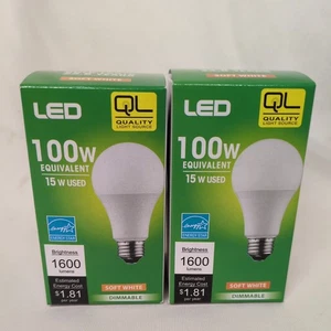 Energy Star 100W Soft White BR 30 Dimmable LED Light Bulb 2 Pack 1600 Lumens - Picture 1 of 5