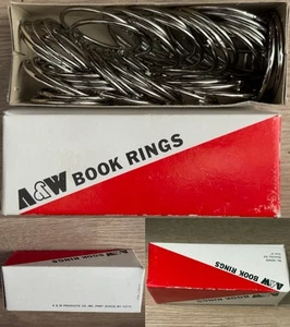 Loseblatt Buchringe 37/Box 2 Zoll Durchmesser SCHWERLAST DICK PLATTIERT Vintage Buchbinderei - Bild 1 von 4