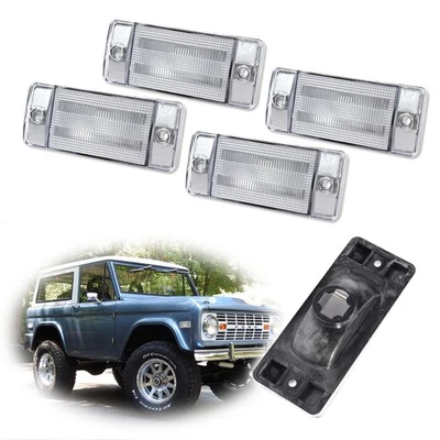 Side Markers For 1970-72 Ford F-100 F-250 F-350 Front & Rear Clear Lens Set of 4 - Image 1 of 4