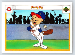 1990 Upper Deck Comic Ball Baseball #6 & #15 Porky Pig MLB