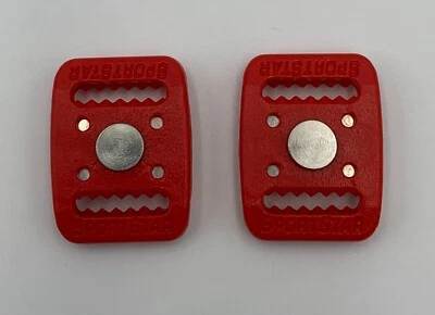 SPORTSTAR Football Helmet Chin Strap Buckles - 1 Pair - BRAND NEW - RED