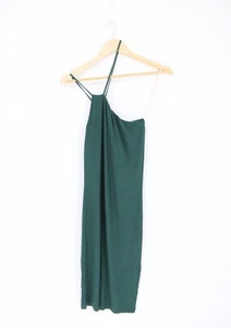 ENZA COSTA Silk Rib Asymmetrical Mini Dress Green M (2) $215 C1 - Picture 1 of 6