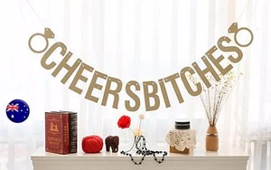 Bride to Be Hen's night Cheers Bitches Banner Party Bunting Cardboard Decor Prop - Picture 1 of 6