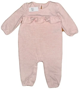 GAP Baby Girls Toddler Pink Ruffles Long Sleeves Bodysuit Size 6-12 Months - Picture 1 of 5