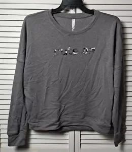 Fabletics Stacey Long Sleeve Grey Pullover "cute af" Size L Brand New with Tags - Picture 1 of 6