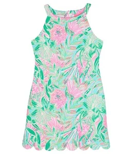 Lilly Pulitzer Sophelia Print Halter Shift Dress Size 14 Girl's "Coming in hot" - Picture 1 of 6