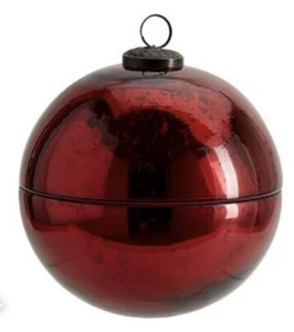 Pottery Barn Mercury Glass Ornament Candle Red Size LARGE Christmas Decor NWT - Picture 1 of 5