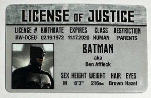 Batman - License Of Justice - Drivers License - Novelty - Picture 1 of 2