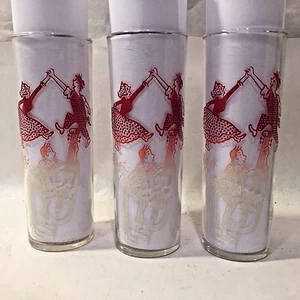 3 Vtg Tall Federal Tom Collins Glasses Dancing Couple Wheat Corn Violin Bass - Picture 1 of 8
