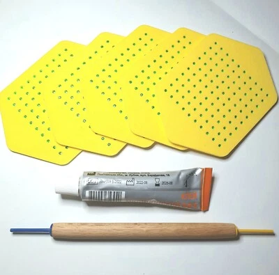 White Markings Tags for Queen Bees with Numbers 1-499 (+Glue+Tool)