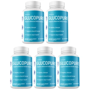 Glucopure Blood Sugar Support for Weight Loss & Heart Health- 5 Bottles - Picture 1 of 5