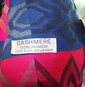 A Gift From Jerusalem Holy Land Genuine 100% Cashmere Hot Pink Scarf Wrap Shawl - Picture 1 of 5