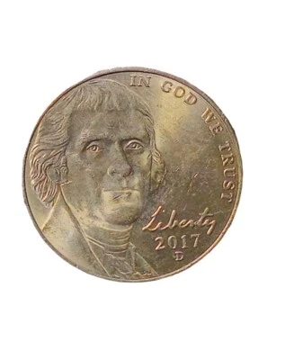 5 Cent 2017D Double Die Mint Error  Liberty and Date, Die Chip In Ear. - Image 1 of 4