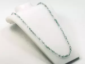 Vintage Handcrafted OOAK Light Blue Shades Fluorite Necklace 31" 6x12mm Faceted - Picture 1 of 8