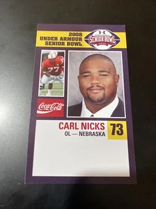 CARL NICKS NEBRASKA 2008 Senior Bowl Rookie Football Card - - Picture 1 of 1