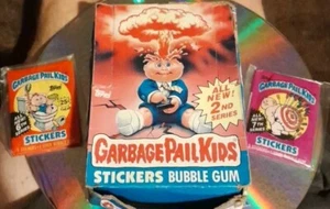1985 Garbage Pail Kids Original 2nd Series Box EMPTY W/6th & 7th Sealed Packs X2 - Picture 1 of 5