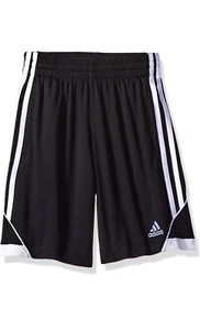 NWT Adidas Boys Mesh Athletic Shorts AH5266 Climalite Black White Kids Size 4 - Picture 1 of 9